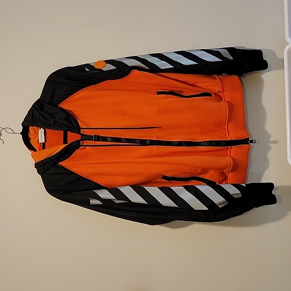 Moncler Off White Rare Orange Hoodie Jacket xxxl - Picture 4 of 16